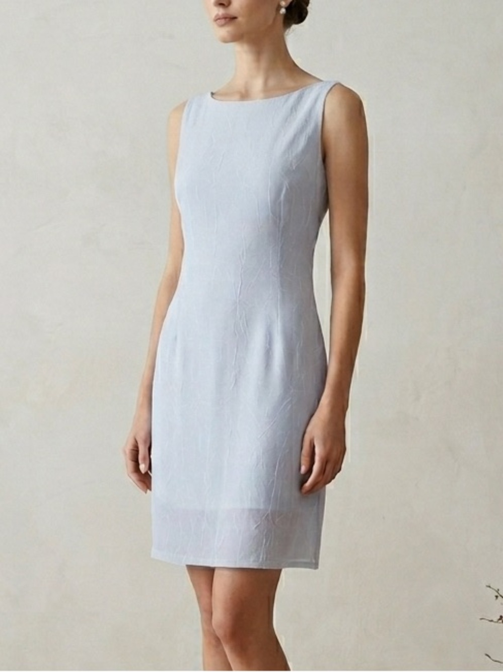 Bespoke Sleeveless Textured Shift Dress